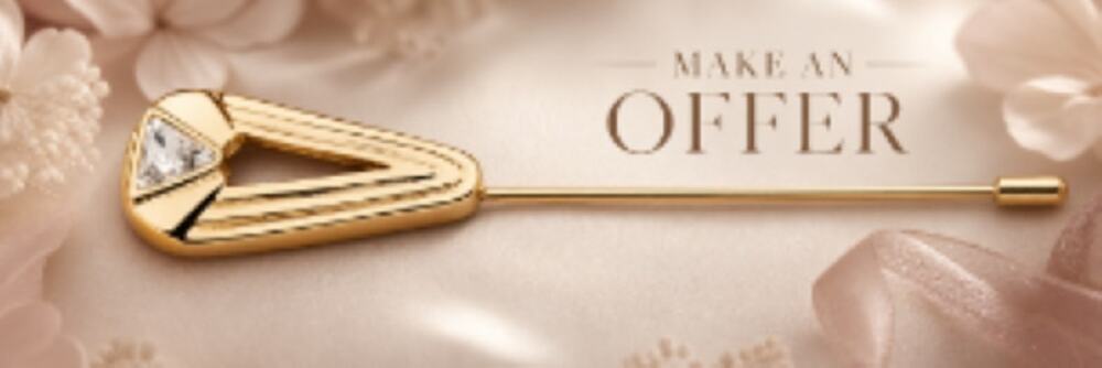 VTG Park Lane Bristol Stick Pin Gold Tone Geometrical Trillion Crystal NEW NOS